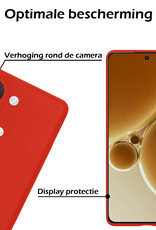 Nomfy Hoesje Geschikt voor OnePlus Nord 3 Hoesje Siliconen Cover Case - Hoes Geschikt voor OnePlus Nord 3 Hoes Back Case - 2-PACK - Rood