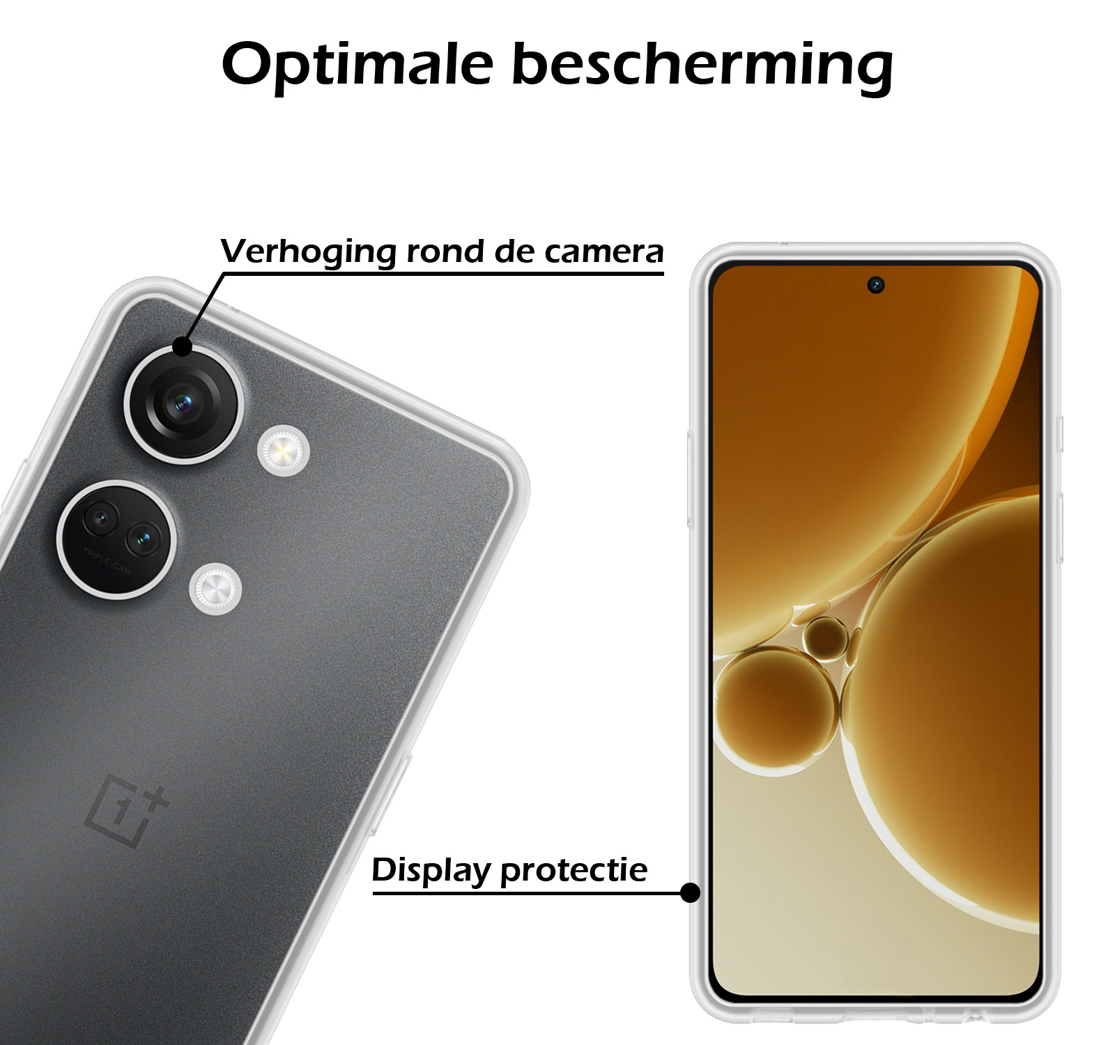 Nomfy Hoesje Geschikt voor OnePlus Nord 3 Hoesje Siliconen Cover Case - Hoes Geschikt voor OnePlus Nord 3 Hoes Back Case - 2-PACK - Transparant