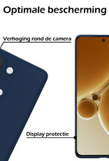Nomfy Hoesje Geschikt voor OnePlus Nord 3 Hoesje Siliconen Cover Case Met Screenprotector - Hoes Geschikt voor OnePlus Nord 3 Hoes Back Case - Donkerblauw