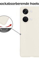 Nomfy Hoesje Geschikt voor OnePlus Nord 3 Hoesje Siliconen Cover Case Met Screenprotector - Hoes Geschikt voor OnePlus Nord 3 Hoes Back Case - Wit