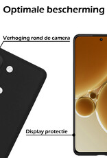 Nomfy Hoesje Geschikt voor OnePlus Nord 3 Hoesje Siliconen Cover Case Met Screenprotector - Hoes Geschikt voor OnePlus Nord 3 Hoes Back Case - Zwart