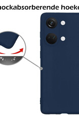 Nomfy Hoesje Geschikt voor OnePlus Nord 3 Hoesje Siliconen Cover Case Met 2x Screenprotector - Hoes Geschikt voor OnePlus Nord 3 Hoes Back Case - Donkerblauw