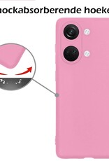 Nomfy Hoesje Geschikt voor OnePlus Nord 3 Hoesje Siliconen Cover Case Met 2x Screenprotector - Hoes Geschikt voor OnePlus Nord 3 Hoes Back Case - Lichtroze