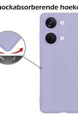 Nomfy Hoesje Geschikt voor OnePlus Nord 3 Hoesje Siliconen Cover Case Met 2x Screenprotector - Hoes Geschikt voor OnePlus Nord 3 Hoes Back Case - Lila