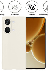 Nomfy Hoesje Geschikt voor OnePlus Nord 3 Hoesje Siliconen Cover Case Met 2x Screenprotector - Hoes Geschikt voor OnePlus Nord 3 Hoes Back Case - Wit