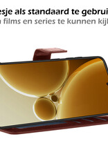 Nomfy Hoesje Geschikt voor OnePlus Nord 3 Hoes Bookcase Flipcase Book Cover Met Screenprotector - Hoes Geschikt voor OnePlus Nord 3 Hoesje Book Case - Bruin