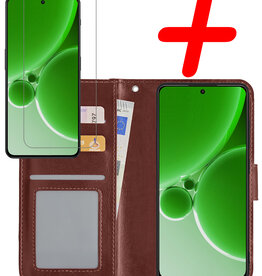 BASEY. BASEY. OnePlus Nord 3 Hoesje Bookcase Met Screenprotector - Bruin
