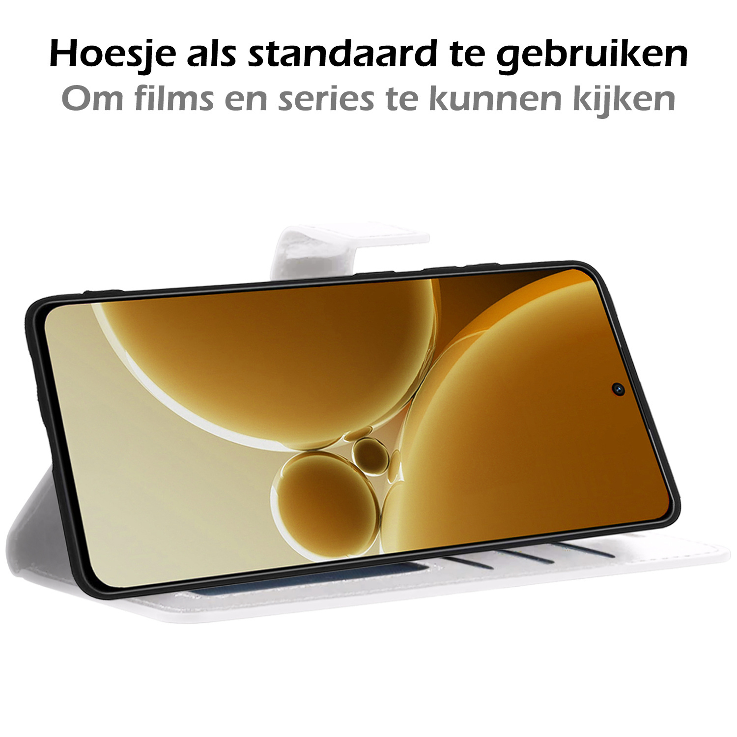 Nomfy Hoesje Geschikt voor OnePlus Nord 3 Hoes Bookcase Flipcase Book Cover Met Screenprotector - Hoes Geschikt voor OnePlus Nord 3 Hoesje Book Case - Wit