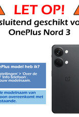 Nomfy Hoesje Geschikt voor OnePlus Nord 3 Hoes Bookcase Flipcase Book Cover Met 2x Screenprotector - Hoes Geschikt voor OnePlus Nord 3 Hoesje Book Case - Donkerblauw