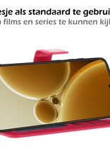 Nomfy Hoesje Geschikt voor OnePlus Nord 3 Hoes Bookcase Flipcase Book Cover Met 2x Screenprotector - Hoes Geschikt voor OnePlus Nord 3 Hoesje Book Case - Donkerroze