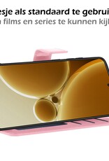 Nomfy Hoesje Geschikt voor OnePlus Nord 3 Hoes Bookcase Flipcase Book Cover Met 2x Screenprotector - Hoes Geschikt voor OnePlus Nord 3 Hoesje Book Case - Lichtroze