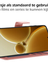 Nomfy Hoesje Geschikt voor OnePlus Nord 3 Hoes Bookcase Flipcase Book Cover Met 2x Screenprotector - Hoes Geschikt voor OnePlus Nord 3 Hoesje Book Case - Rosé goud