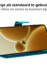 Nomfy Hoesje Geschikt voor OnePlus Nord 3 Hoes Bookcase Flipcase Book Cover Met 2x Screenprotector - Hoes Geschikt voor OnePlus Nord 3 Hoesje Book Case - Turquoise