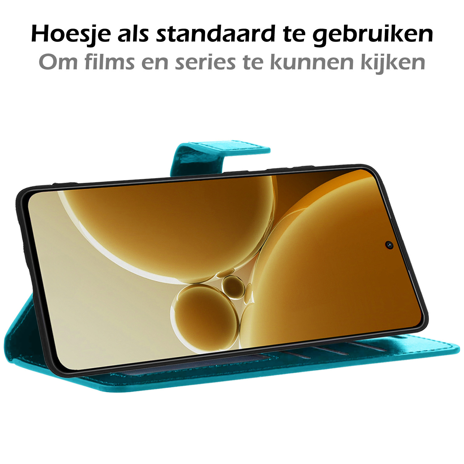 Nomfy Hoesje Geschikt voor OnePlus Nord 3 Hoes Bookcase Flipcase Book Cover Met 2x Screenprotector - Hoes Geschikt voor OnePlus Nord 3 Hoesje Book Case - Turquoise