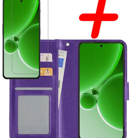 BASEY. BASEY. OnePlus Nord 3 Hoesje Bookcase Met Screenprotector - Paars