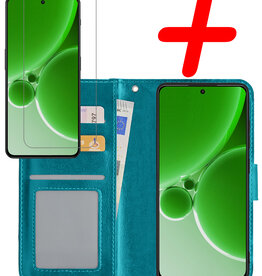 BASEY. BASEY. OnePlus Nord 3 Hoesje Bookcase Met Screenprotector - Turquoise