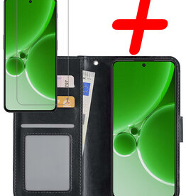 BASEY. BASEY. OnePlus Nord 3 Hoesje Bookcase Met Screenprotector - Zwart