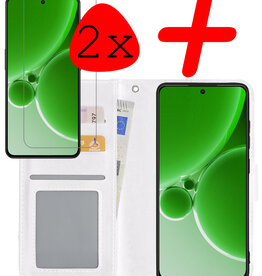 BASEY. BASEY. OnePlus Nord 3 Hoesje Bookcase Met 2x Screenprotector - Wit