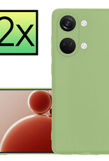 NoXx Hoes Geschikt voor OnePlus Nord 3 Hoesje Cover Siliconen Back Case Hoes - Groen - 2x
