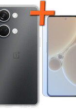 Nomfy Hoesje Geschikt voor OnePlus Nord 3 Hoesje Siliconen Cover Case Met Screenprotector - Hoes Geschikt voor OnePlus Nord 3 Hoes Back Case - Transparant