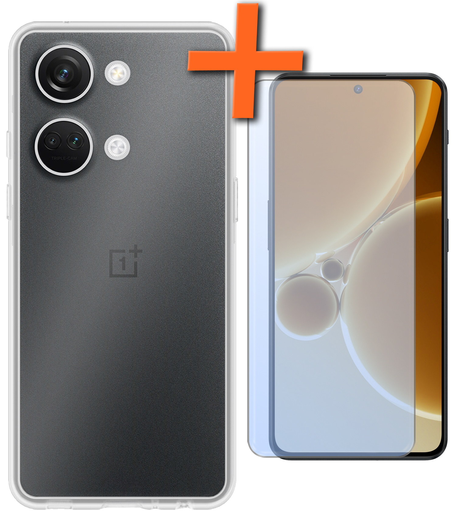 Nomfy Hoesje Geschikt voor OnePlus Nord 3 Hoesje Siliconen Cover Case Met Screenprotector - Hoes Geschikt voor OnePlus Nord 3 Hoes Back Case - Transparant