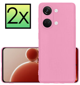 NoXx NoXx OnePlus Nord 3 Hoesje Siliconen - Lichtroze - 2 PACK