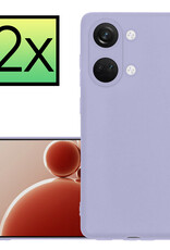NoXx Hoes Geschikt voor OnePlus Nord 3 Hoesje Cover Siliconen Back Case Hoes - Lila - 2x