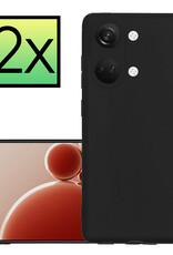 NoXx Hoes Geschikt voor OnePlus Nord 3 Hoesje Cover Siliconen Back Case Hoes - Zwart - 2x