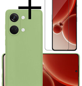 NoXx NoXx OnePlus Nord 3 Hoesje Siliconen Met Screenprotector - Groen