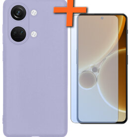 Nomfy Nomfy OnePlus Nord 3 Hoesje Siliconen Met Screenprotector - Lila