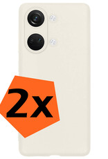Nomfy Hoesje Geschikt voor OnePlus Nord 3 Hoesje Siliconen Cover Case - Hoes Geschikt voor OnePlus Nord 3 Hoes Back Case - 2-PACK - Wit