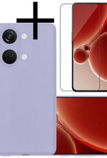 NoXx Hoes Geschikt voor OnePlus Nord 3 Hoesje Cover Siliconen Back Case Hoes Met Screenprotector - Lila