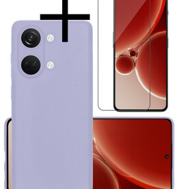 NoXx NoXx OnePlus Nord 3 Hoesje Siliconen Met Screenprotector - Lila