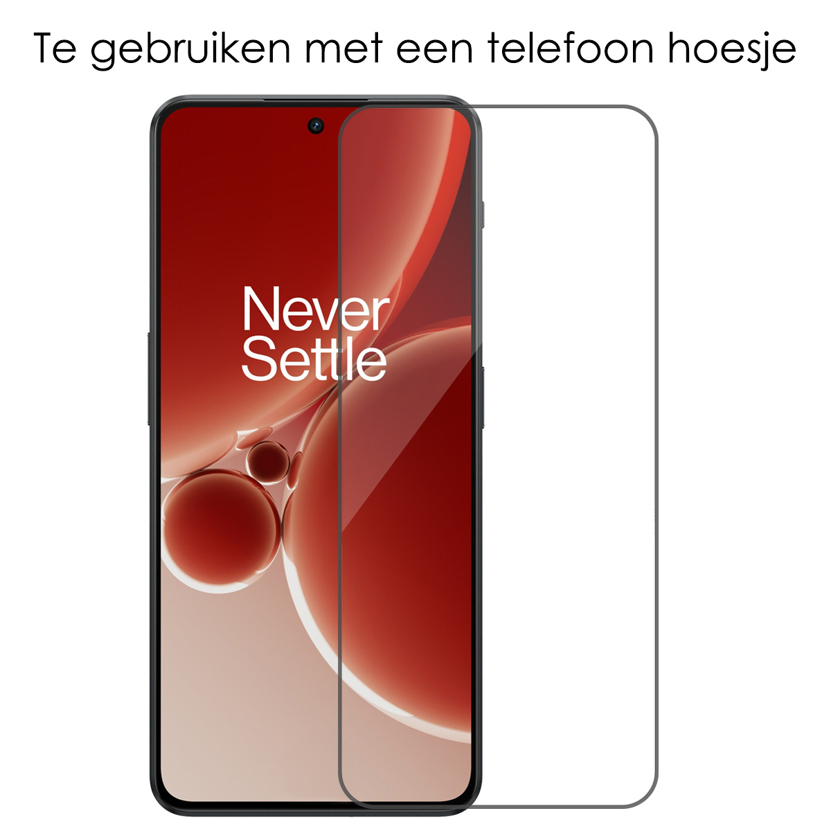 NoXx Hoes Geschikt voor OnePlus Nord 3 Hoesje Cover Siliconen Back Case Hoes Met Screenprotector - Rood