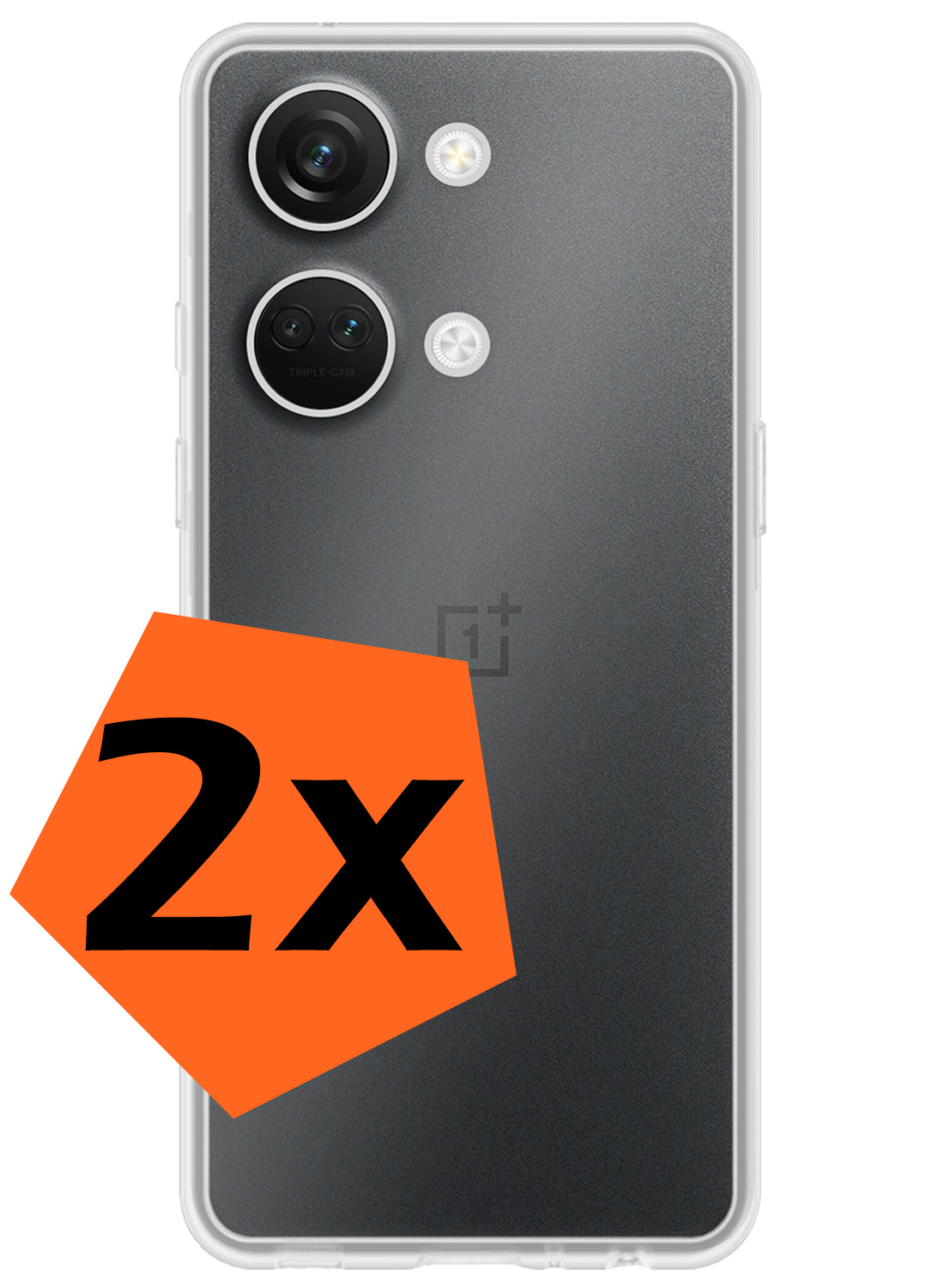 Nomfy Hoesje Geschikt voor OnePlus Nord 3 Hoesje Siliconen Cover Case - Hoes Geschikt voor OnePlus Nord 3 Hoes Back Case - 2-PACK - Transparant