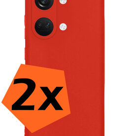 Nomfy Nomfy OnePlus Nord 3 Hoesje Siliconen - Rood - 2 PACK
