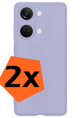 Nomfy Hoesje Geschikt voor OnePlus Nord 3 Hoesje Siliconen Cover Case - Hoes Geschikt voor OnePlus Nord 3 Hoes Back Case - 2-PACK - Lila