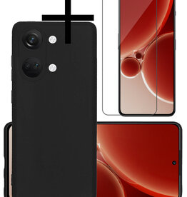 NoXx NoXx OnePlus Nord 3 Hoesje Siliconen Met Screenprotector - Zwart