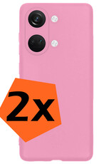 Nomfy Hoesje Geschikt voor OnePlus Nord 3 Hoesje Siliconen Cover Case - Hoes Geschikt voor OnePlus Nord 3 Hoes Back Case - 2-PACK - Lichtroze