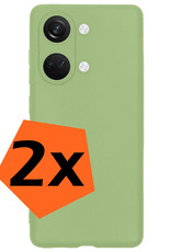 Nomfy Hoesje Geschikt voor OnePlus Nord 3 Hoesje Siliconen Cover Case - Hoes Geschikt voor OnePlus Nord 3 Hoes Back Case - 2-PACK - Groen