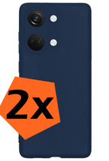 Nomfy Hoesje Geschikt voor OnePlus Nord 3 Hoesje Siliconen Cover Case - Hoes Geschikt voor OnePlus Nord 3 Hoes Back Case - 2-PACK - Donkerblauw