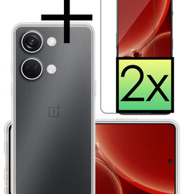 NoXx NoXx OnePlus Nord 3 Hoesje Siliconen Met 2x Screenprotector - Transparant