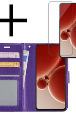 NoXx Hoes Geschikt voor OnePlus Nord 3 Hoesje Book Case Hoes Flip Cover Wallet Bookcase Met Screenprotector - Paars