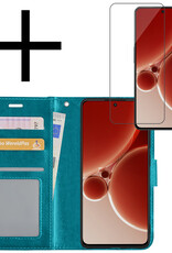 NoXx Hoes Geschikt voor OnePlus Nord 3 Hoesje Book Case Hoes Flip Cover Wallet Bookcase Met Screenprotector - Turquoise
