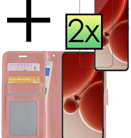 NoXx NoXx OnePlus Nord 3 Hoesje Bookcase Met 2x Screenprotector - Rose Goud