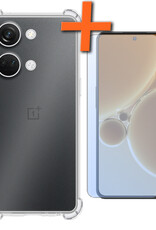 Nomfy Hoesje Geschikt voor OnePlus Nord 3 Hoesje Shock Proof Cover Case Shockproof Met Screenprotector - Hoes Geschikt voor OnePlus Nord 3 Hoes Siliconen Back Case - Transparant