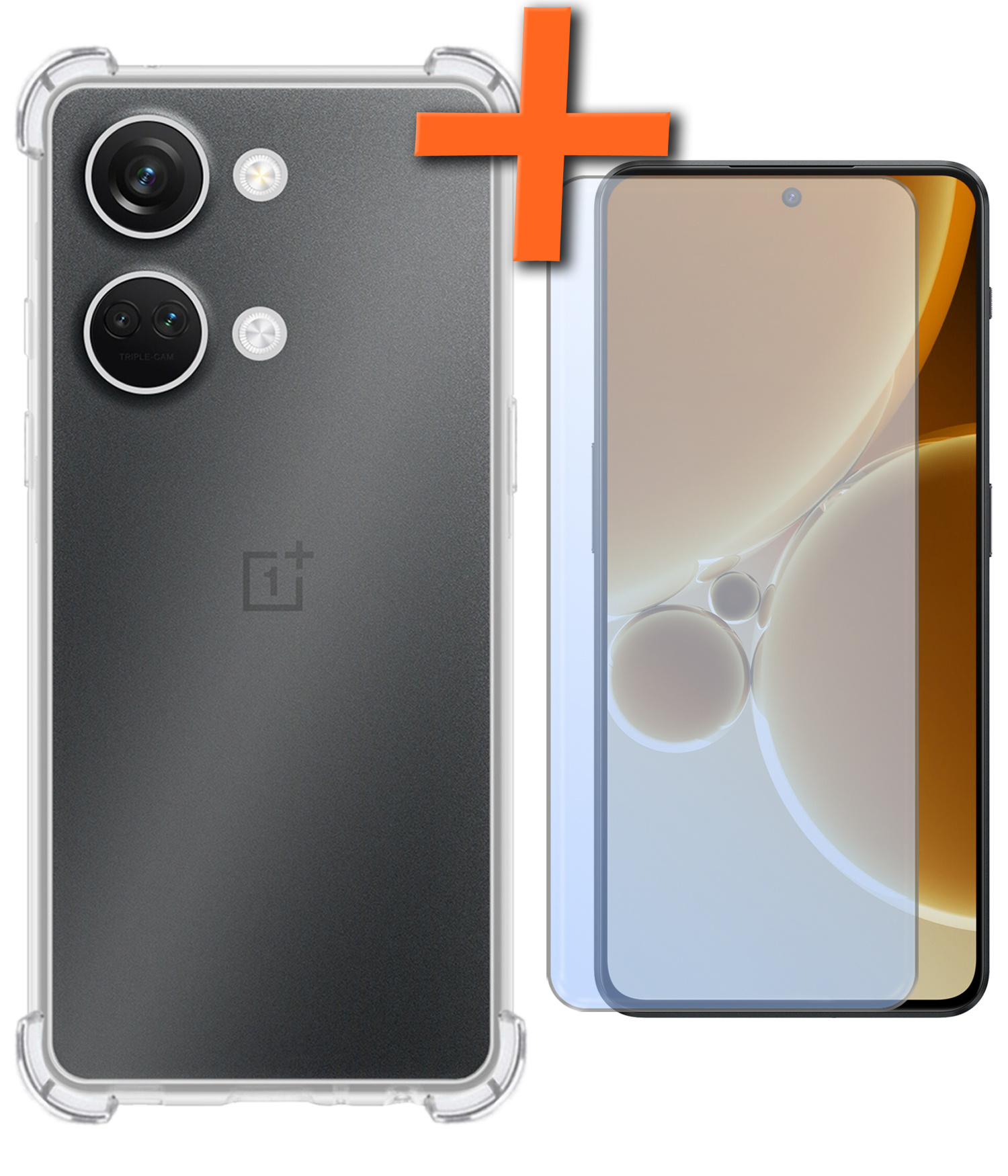 Nomfy Hoesje Geschikt voor OnePlus Nord 3 Hoesje Shock Proof Cover Case Shockproof Met Screenprotector - Hoes Geschikt voor OnePlus Nord 3 Hoes Siliconen Back Case - Transparant