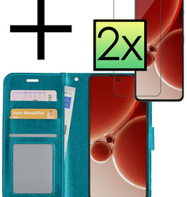 NoXx NoXx OnePlus Nord 3 Hoesje Bookcase Met 2x Screenprotector - Turquoise