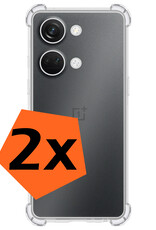 Nomfy Hoesje Geschikt voor OnePlus Nord 3 Hoesje Shock Proof Cover Case Shockproof - Hoes Geschikt voor OnePlus Nord 3 Hoes Siliconen Back Case - Transparant - 2 PACK