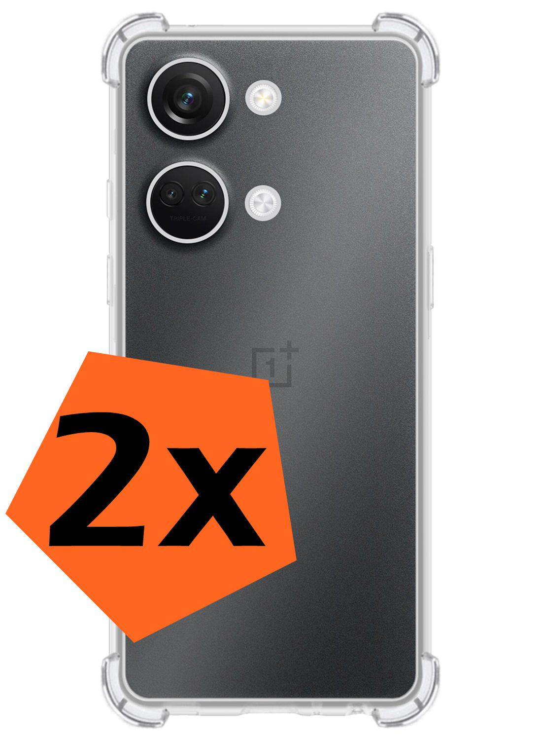 Nomfy Hoesje Geschikt voor OnePlus Nord 3 Hoesje Shock Proof Cover Case Shockproof - Hoes Geschikt voor OnePlus Nord 3 Hoes Siliconen Back Case - Transparant - 2 PACK